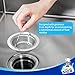 MR.SIGA Kitchen Sink Strainer, Stainless Steel Sink Drain Strainer, Dishwasher Safe, 2 Pack