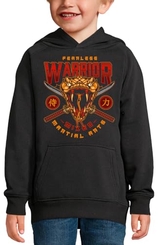 Sweat à capuche enfant contre le froid motif cobra samouraï