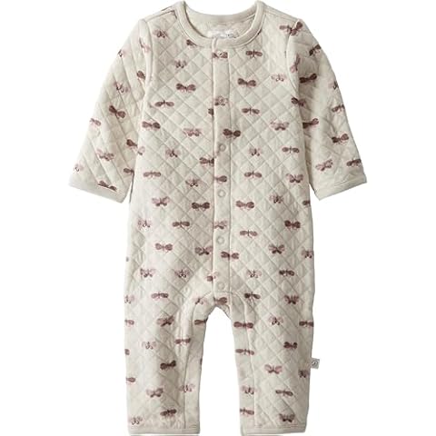 little planet by carter's Baby Girl Quilted Double Knit Jumpsuit made with Organic Cotton, Butterflies, 3M Cover