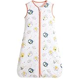 Baby Schlafsack 100% Bio-Baumwolle, Kinder Schlafanzug Babyschlafsack ohne Ärmel für Sommer und Frühling atmungsaktiv Neugeborene Swaddle Decke für 0-12 Monat Baby(70x55cm)
