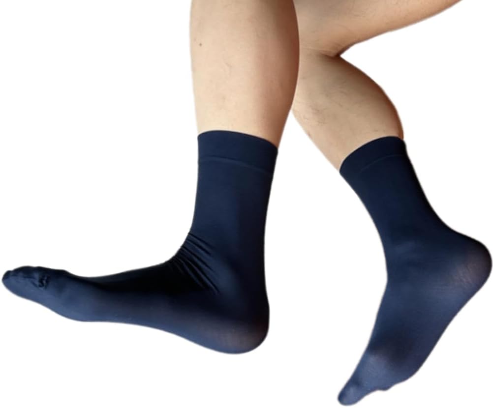 Men Dress Socks Casual Business Socks Soft Nylon Work Trouser Socks Middle Tube Socks Breathable Ankle Socks Crews