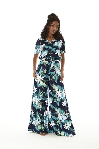 Image of Family Matching Hawaiian Clothes, Orchid Breeze Navy | Lightweight 100% rayon • Family matching outfits • Beach vacations • Luaus • Cruises • Family photos