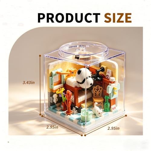 Insgen Panda Bedroom Building Blocks Set with Transparent Dust Cover — view 2
