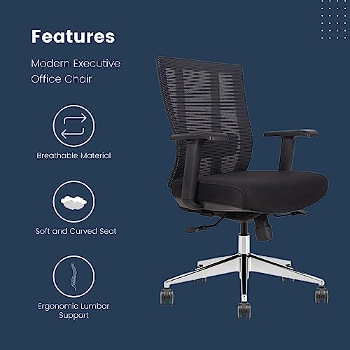 Gm Seating Ergonomic Office Chair Mesh Back With Seat Slide - Adjustable Lumbar Support Computer Desk Chair With Height Adjustable Arms - 5-Star Polished Aluminum Base (25 Pack) #TOP3