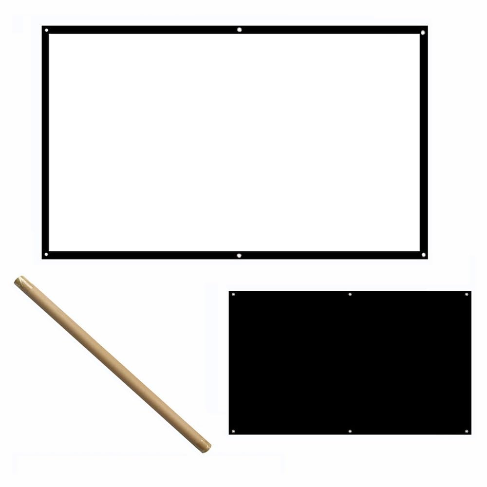 Pantalla De Proyección Enrollable 30 40 50 60 72 84 92 100 Pulgadas Pantalla De Proyección Antiarrugas, Pantalla De Cine para Interiores Y Exteriores, Fácil De Limpiar(100in 4:3)