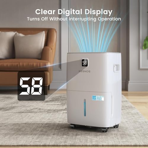 Image of Kesnos 120 Pints Energy Star Dehumidifier for Home w /Front Humidity Display