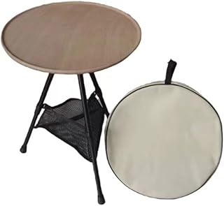 Mesa de camping de altura ajustable, perfecta para picnics, camping y diversión al aire libre (marrón)