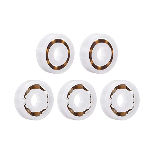 Uxcell A19112100UX0034 608 Plastic Bearings 8X22X7Mm Glass Ball Nylon Cage 5Pcs cover