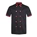 Chef coat black with red uniforms short sleeve chef jacket unisex