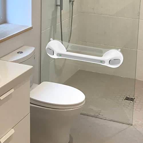 Suction Cup Shower Grab Bar, Munzong 16 Inch Vacuum Suction Bathroom Grab Bar, Anti-Slip Bathroom Balance Bar, Safety Handrail Support, Handicap Injury Elderly Senior Assist Handle（Gray/White) #TOP6