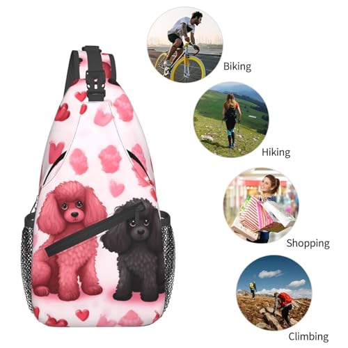Mochila Bandolera Negra para Senderismo y Viaje miniatura 5