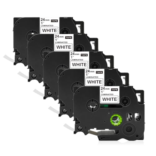 RolyPoly777 �݊� �u���U�[�H�� TZe-251 ���n������ 24mm�� 5�Z�b�g ����8m �s�[�^�b�` P-touch �ėp �e�[�v�J�[�g���b�W ���ϋv�݌v ���S���d�l �I�t�B�X/�q��/�����X/�ƒ�p ���p�r���p�\