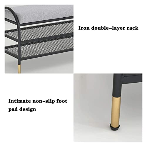 Support de rangement d'entrée de type meuble chaussure avec assise confortable - 7