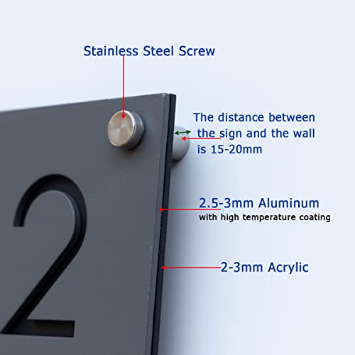 Aluminum Modern House Number For Outside, Address Number Plaque, Custom Address Sign,Personalized Sign #TOP1