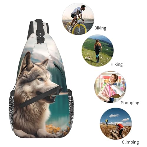 Morrales Sling Bag Negro para Senderismo y Uso Diario miniatura 5
