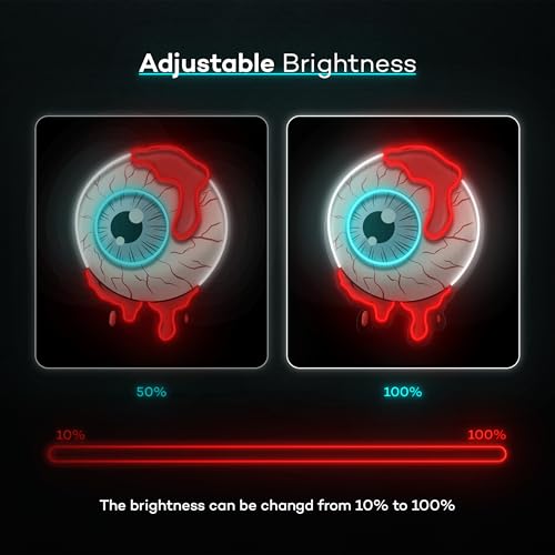 Bloody Eye LED Light – Pop Art, Custom Wall and Desk Decor, Unique Light for Home, Office, Bar, USB Plug