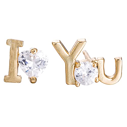 Boucles d'oreilles en Or Jaune 14K pour Femmes avec Coeur Améthyste Violette