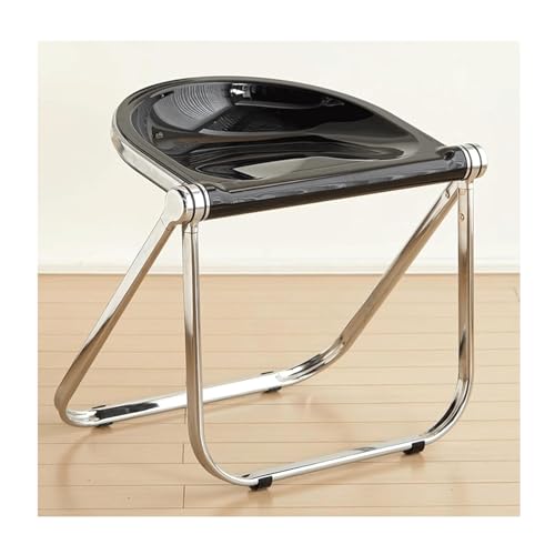 Silla de comedor moderna de plástico, silla de cocina sin brazos con marco de metal, almohadillas antideslizantes, diseño plegable, capacidad de 250 kg, perfecta para comedor y oficina