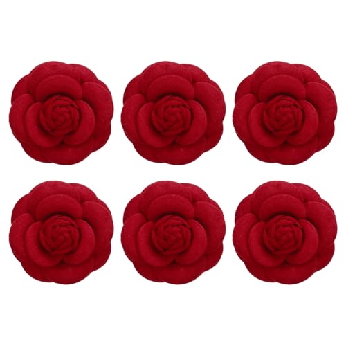 Image of PATIKIL Camellia Fabric Pin Flower Brooch Artificial Flowers Brooches for Women Girls Cloth Wedding Party Decor Accessories Jewelry Gift