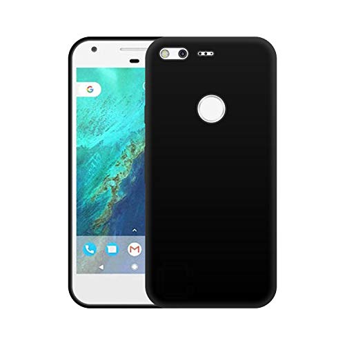 Image of Case Creation Compatible with Google Pixel 2 Back case, Google Pixel 2 Slim Flexible Smart Look case with 360 Camera All Angle Protection (Pure Black)