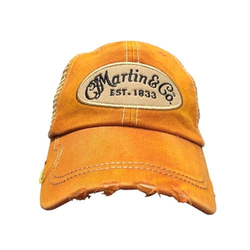 Martin Guitars Pick Hat, Orange Cap with Tan Mesh