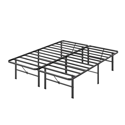 Zinus Rumi 14in Queen Metal Bed Frame, Quick Assembly SmartBase&reg; Mattress Foundation, Heavy Duty Sturdy Steel with No Box Spring Needed, Eco-Friendly Packaging, Black