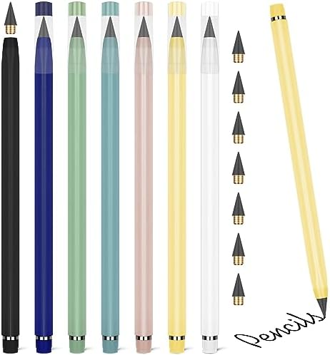 PATIKIL Tintenloser Bleistift 6er Pack – Ewiger Stift Mit Austauschbarer Spitze, Lila, HB Graphit