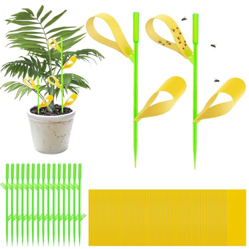 Gnat Sticky Traps – 100 Yellow 15 Stakes Included