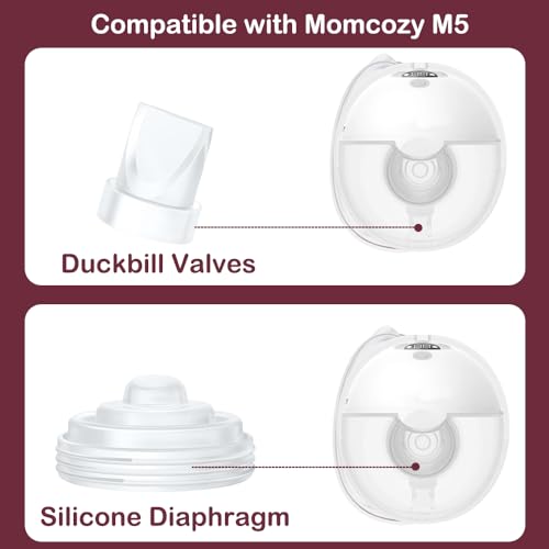 Image of 6PCS Duckbill Valves & 4PCS Diaphragm Compatible with Momcozy M5 Wearable Breast Pump, Replacement Pump Parts Accessories Compatible for M5 Momcozy, Not Original Mom Cozy Accessories