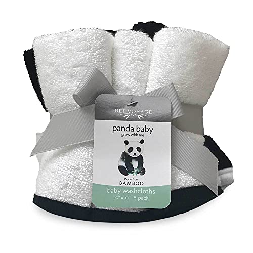Bedvoyage Baby Bath Towel Made With Bamboo Viscose & Cotton - 8Pc Panda Baby Towel & Newborn Washcloth For Sensitive Skin - Plush & Absorbent Towels For Toddler & Babies - Infant Essentials #TOP5