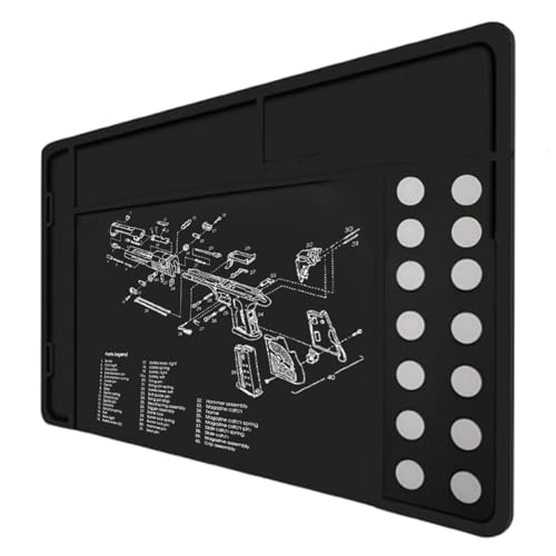 Gun Cleaning Mat for Weapon, Accessories for Man Non-Slip Oil Resistant with Magnetically Parts Tray Pad Maintenance Washable for All Weapon/Pistol Ma