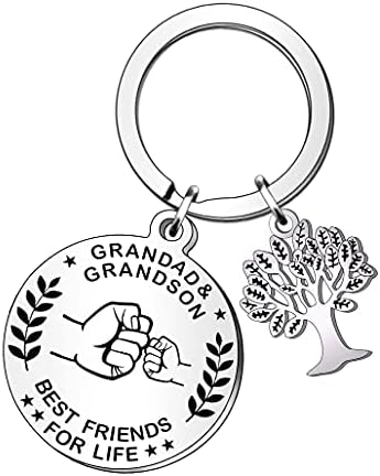 HULALA Grandad and Grandson Keyring Gifts Best Friends for Life Keychain Father's Day Birthday Christmas Gift