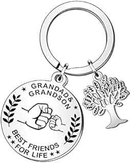 HULALA Grandad and Grandson Keyring Gifts Best Friends for Life Keychain Father's Day Birthday Christmas Gift