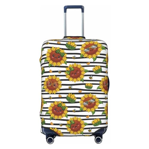 Sunflowers Expression Luggage Cover Protector Anti-Scratch Washable Fits 18-32 Inch Luggage-X-Large