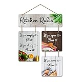 Artvibes Decorative Wall Art MDF Wooden Wall Hanging for Living Room | Bedroom | Home Decor | Office | Gift | Kitchen Rules Quotes Items for House Decoration | Modern Art (WH_6506N)