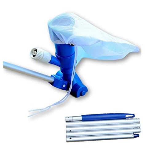 Underwater Vacuum Pool Cleaner Handheld Pool Spa Pond Mini Jet Vac Vacuum Cleaner w/Bag, and 4' Pole for Above Ground Pools, Fountain, and Hot Tub (Blue)