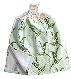 Lily of The Valley Double Thickness Towel Hanging Kitchen Towel - Cream Cotton Crochet Top