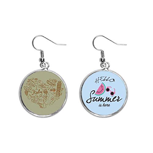 Pendientes de sandía y uva italiana para lóbulo accesorio de verano