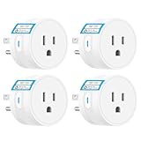 EIGHTREE Smart Plug 2025 Upgrade to 15A, Bluetooth & Wi-Fi Outlet Plug Dual Connection, Voice Control, Remote Control Outlet Timer Indoor, Smart Plugs That Work with Alexa & Google, 2.4GHz Wi-Fi Only