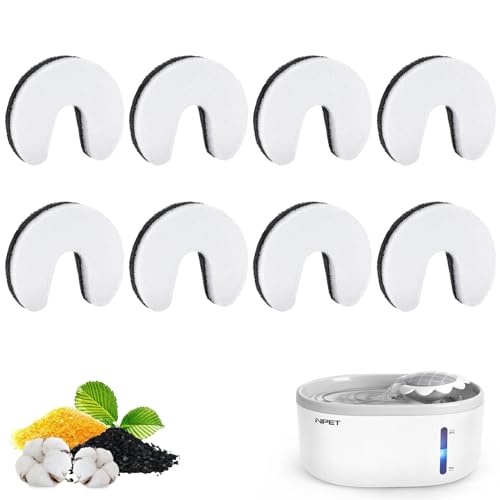 NPET Cat Water Fountain Filter Replacement 8pcs for NC010