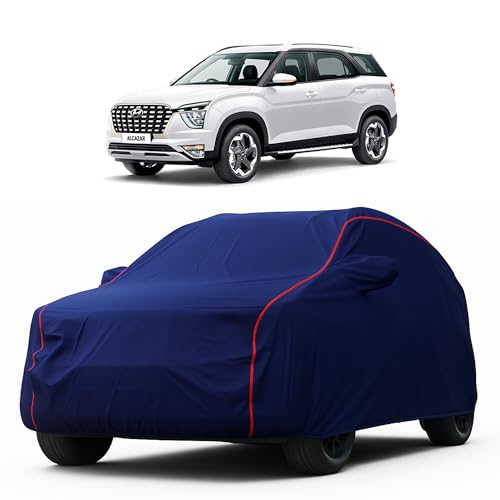 Image of Heavy-Duty Car Cover for Compatible with Hyundai Alcazar (2021 to 2025 All Models) Deluxe Car Protection Cover - Waterproof & UV-Resistant All-Season Exterior Protection