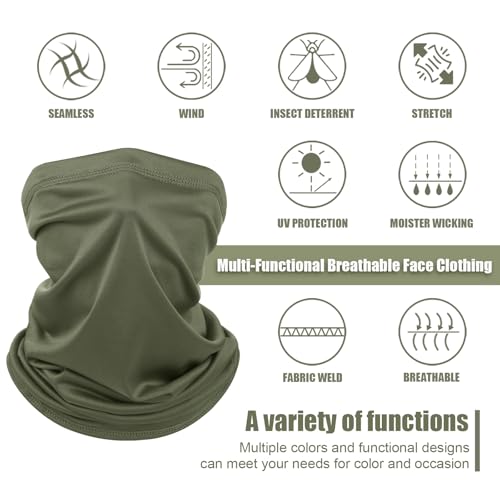 Image of Geyoga 6 Pcs Summer UV Protection Cooling Neck Gaiter Scarf Face Clothing Neck Gaiter Mask Sunscreen Breathable Bandana