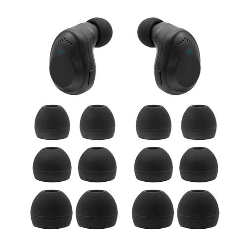 Klowcok Replacement Silicone Ear Tips for Axil XCOR PRO, GS Extreme 2.0 Earbuds, Black, 6 Pairs (S/M/L)