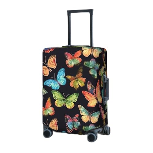 Travel Luggage Cover for Suitcase Elastic Suitcase Protector Colorful butterfly pattern Suitcase Covers Washable Suitcase Protective Cover Dust-proof Luggage Covers Fit 18-32 Inch Luggage