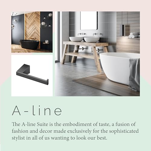 Gatco 5653MX A-Line Toilet Paper Holder, Matte Black, Single Post - Image 4
