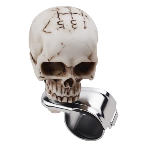 Abfer Skull Steering Wheel Spinner Knob Car Turning Asisting Handle 5 Speed Suicide Knobs Boosters Fit Most Forklifts, Lawn Mowers, Tractors