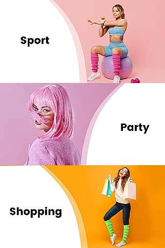 Image of Clothirily Leg Warmers - 2 Pairs Knit Leg Warmers for Women 80s Fashion Long Socks for Sports Party Yoga Winter Accessories