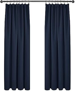 Deconovo Super Soft Curtains Thermal Insulated Pencil Pleat Blackout Curtains for Livingroom 46 x 54 Turquoise Two Panels
