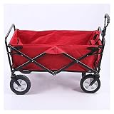 Carro de mano Carro de jardín Bolsa plegable resistente de 4 ruedas Carro de jardín Carro Carro de mano Carretilla Campamento Carro de jardinería Carro de equipaje para exteriores/negro (rojo) (R