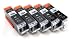 Produktbild 5 Multipack komp. XL Druckerpatronen für Canon Pixma MG7550 MG7150 MG6650 MG6450 MG6350 MG5655 MG5650 MG5550 MG5450s MG5400 MG5450 IP7250 IP8750 IX6850 MX725 MX925 kompatibel 5 x 550BK XL schwarz mit Chip